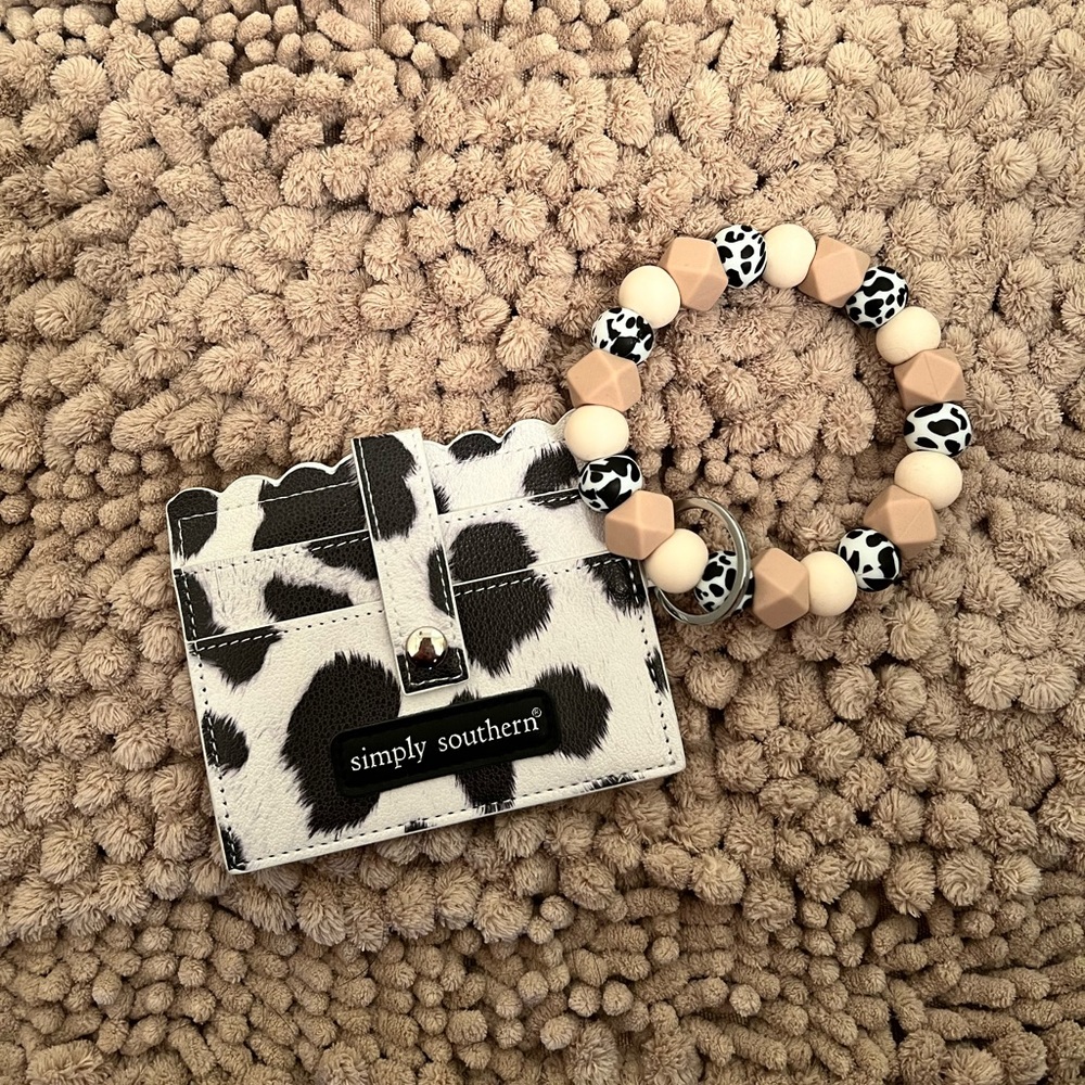 Cow Print Key Chain and Card Holder